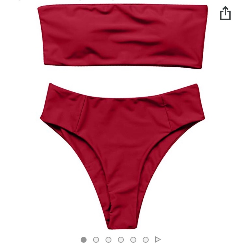Red high waisted bikini